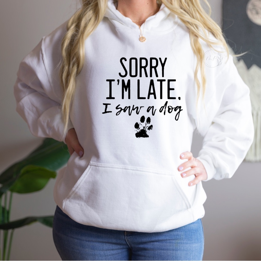 Sorry I’m late I saw a dog pullover hoodie